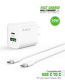 Compra el adaptador de pared Esoulk con cable USB C-C de 20W en Guatemala y carga tus dispositivos de manera rápida y segura.