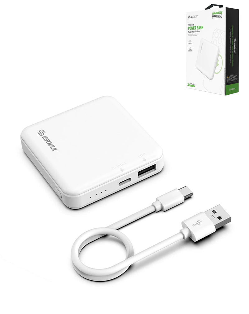 Encuentra la Batería Esoulk Magnetic Wireless de 5000mAh en Guatemala, ideal para mayoristas de accesorios electrónicos y reparaciones de celulares.