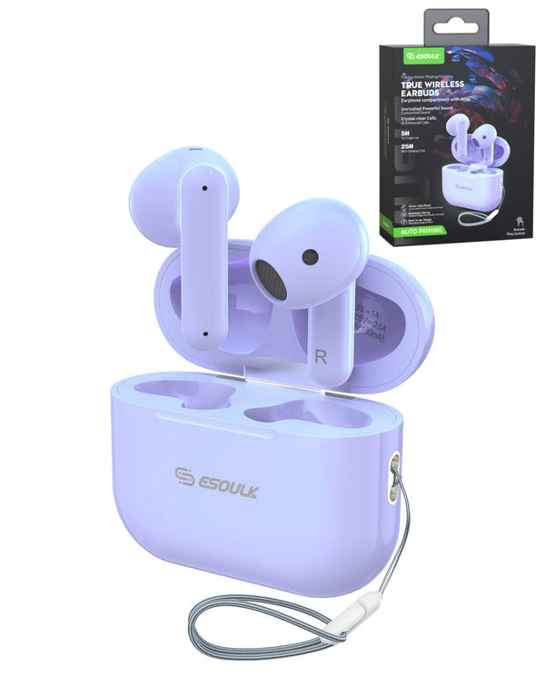 Compra los auriculares inalámbricos True Wireless Esoulk (PURPLE) en Guatemala con la mejor calidad y precio.