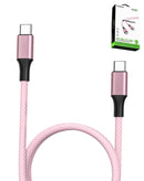 Cable de carga USB C-C de 100W de la marca Esoulk en color rosa, disponible en Guatemala.