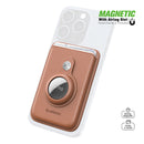 Encuentra la billetera magnética Esoulk con ranura para Airtag en Guatemala, disponible en color marrón.