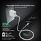 Encuentra el cargador de pared Esoulk PD&QC de 30W en Guatemala con cable USB C-C blanco de 5 pies.