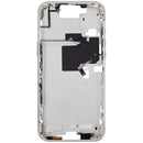 Chasis blanco titanio para iPhone 16 Pro Max, con botones de encendido y volumen. Repuesto A3084.