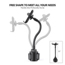 Soporte para teléfono con brazo largo de 11" color negro de la marca Esoulk ideal para vehículos en Guatemala.