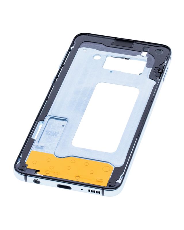 Encuentra la carcasa de marco medio Samsung Galaxy S10E en Guatemala con piezas pequeñas en color Prism Blue en talleres de reparación autorizados.