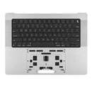 Tapa superior plateada original de MacBook Pro 16 A3403 2024 con batería y teclado ANSI US.