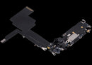 Puerto de carga con cable flex usado para iPhone 15 Pro Black Titanium (A2848, A3101), repuesto original.