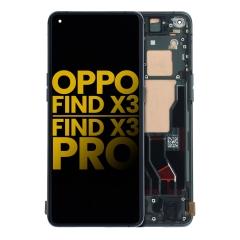 Pantalla OLED con marco para OPPO Find X3 / X3 Pro (Reacondicionada) (Negro Brillante)