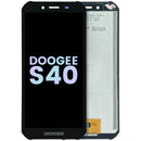 Pantalla LCD negra original Doogee S40 sin marco para reparación de display frontal.