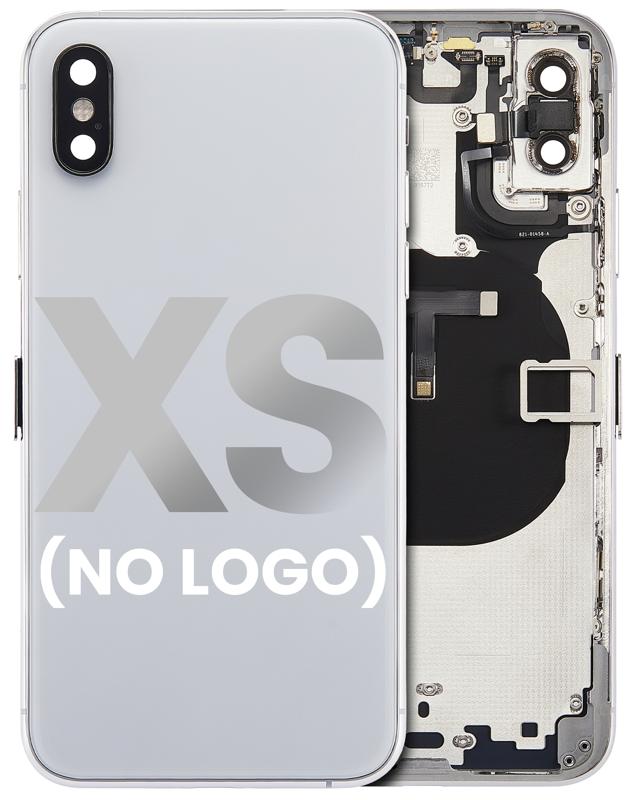Tapa trasera para iPhone XS con componentes pequeños pre-instalados (Plata)