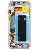 Pantalla OLED blanca perla con marco para Samsung Galaxy S7 (G930) refurbished, ideal para cambio de display.