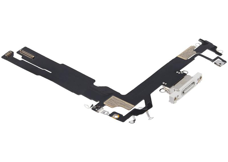 Reparación de puerto de carga flexible para iPhone 16 en Guatemala, venta al mayor de cables Aftermarket Plus en blanco con garantía.