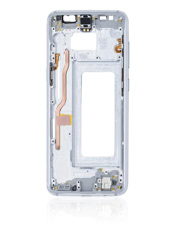 El marco intermedio compatible para Samsung Galaxy S8 en Guatemala con piezas pequeñas y color Arctic Silver está disponible en nuestro taller de reparaciones.