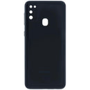 Tapa trasera original negra Samsung Galaxy M21 con lente de cámara, pieza de repuesto SM-M215F.