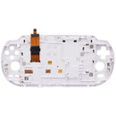 Pantalla blanca de repuesto para Sony PlayStation Vita 1000 (PCH-1001, PCH-1101) con soporte, ideal para reparación de display LCD.