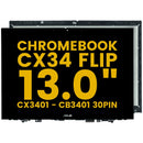 Pantalla LCD completa con digitalizador para ASUS Chromebook CX34 Flip 14.0" (CX3401/CB3401) de 30 pines, repuesto.