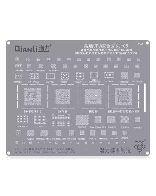 Stencil Bumblebee (QS508) para CPUs Qualcomm Snapdragon en Guatemala, disponible en talleres especializados y mayoristas autorizados.