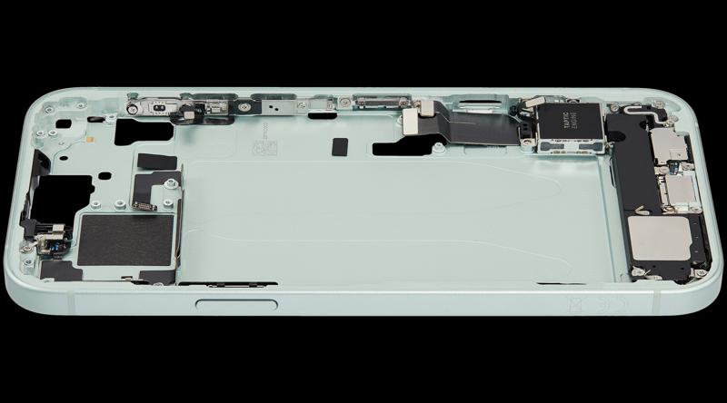 Compra al por mayor en Guatemala la carcasa media con puerto de carga flex para iPhone 15 Plus en color verde, perfecta para tus reparaciones de iPhone.