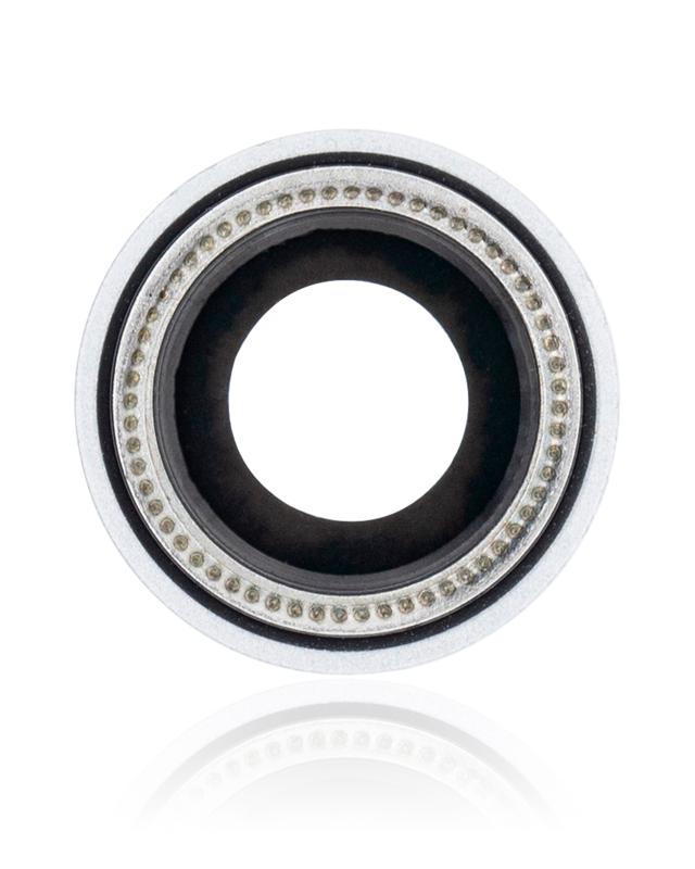Lente de camara trasera con soporte y borde para iPhone XR (Blanco) (Paquete de 10)