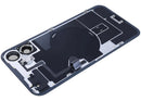 Tapa trasera con placa de acero con carga inalambrica NFC MagSafe y flex de linterna compatible para iPhone 16 Plus (original) (Negro)