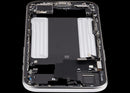 Marco medio iPhone Air A3260 Cloud White usado con chasis, flex de carga y piezas pequeñas para reparación.