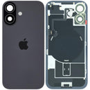 Tapa trasera original iPhone 17 negra con logo Apple, compatible MagSafe y NFC, ideal para reparación de back cover.