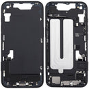 Chasis medio iPhone 16e (A2925, A2926) usado con puerto de carga y piezas pequeñas para reparación.