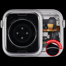 Housing de aluminio plateado para Apple Watch Series 9 (45mm) versión celular, grado A, OEM usado.