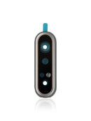 Lente de cámara trasera con soporte/bisel para Samsung Galaxy A80 (A805) en blanco fantasma. Pieza de repuesto.