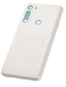 Reparación de tapa trasera blanca Motorola Moto G8 (XT2045-1 / 2020) en Guatemala.