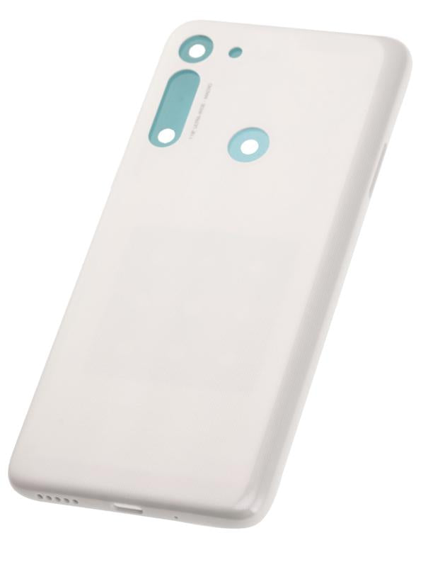 Reparación de tapa trasera blanca Motorola Moto G8 (XT2045-1 / 2020) en Guatemala.