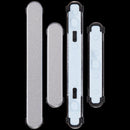 Repuesto de botones laterales (encendido/volumen) grises para Samsung Galaxy A57 (A576), ideal para reparación.