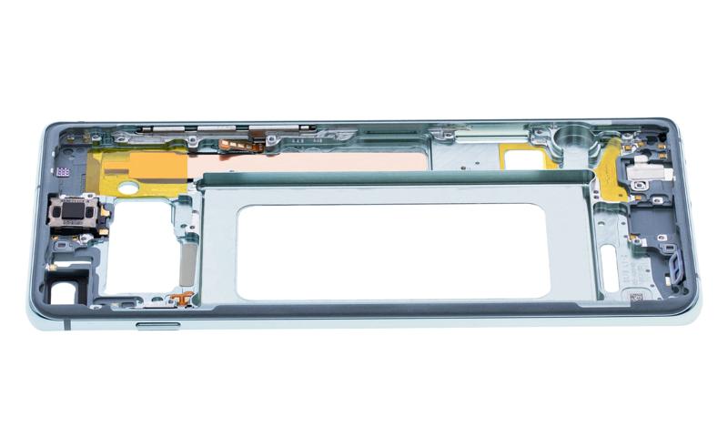 Estructura intermedia en color Prism Green para Samsung Galaxy S10 Plus disponible en Guatemala en distribuidores mayoristas de reparaciones con garantía.