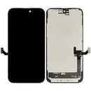 Pantalla OLED usada OEM para iPhone 15 Plus, con cable flex de sensor de luz, ideal para reparación de display.