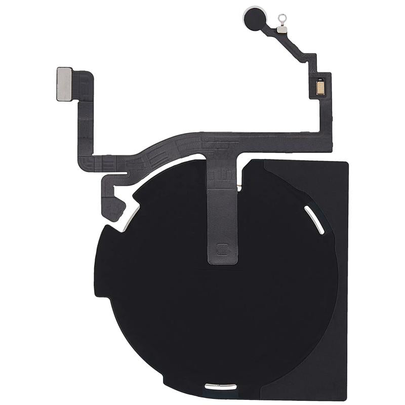 Reparación de puerto de carga NFC inalámbrico con flex de linterna para iPhone 15 en Guatemala.