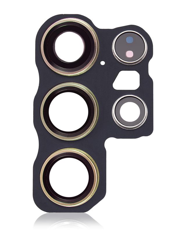 Lente de camara trasera con aro bisel para Samsung Galaxy S24 Ultra 5G (Amarillo Titanio)