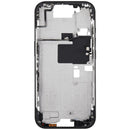 Chasis medio iPhone 16 Pro titanio negro con botones de encendido y volumen, repuesto Aftermarket Plus.