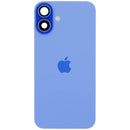 Tapa trasera azul Ultramarine para iPhone 16 Plus con MagSafe, NFC y flex de linterna, pieza de repuesto A28XX.