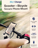Soporte para telefono seguro MaxCharge para scooter y bicicleta