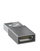 Adaptador CarPlay Powerpeak USB-C a USB-A 2.0 negro, compacto, ideal para conectar tu celular al auto.