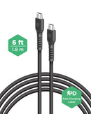 Encuentra el Cargador PowerPeak Triple Port GAN de 65W con cable USB-C de 6ft en Guatemala para tus dispositivos electrónicos.
