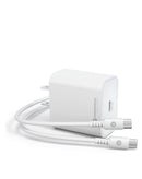 Encuentra el cargador de pared ultra rápido PowerPeak de 30W con cable USB C-C de 6 pies en Guatemala para tus dispositivos.