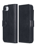 Funda cartera xBase Folio Exec negra para iPhone 16e/17e, con ranuras para tarjetas y cierre magnético.