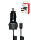 Encuentra cargadores de coche enrollados PowerPeak ECONOMY PD con cable USB-C de 30W en Guatemala.