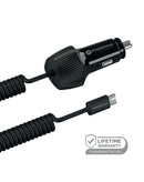 Encuentra cargadores de coche enrollados PowerPeak ECONOMY PD con cable USB-C de 30W en Guatemala.