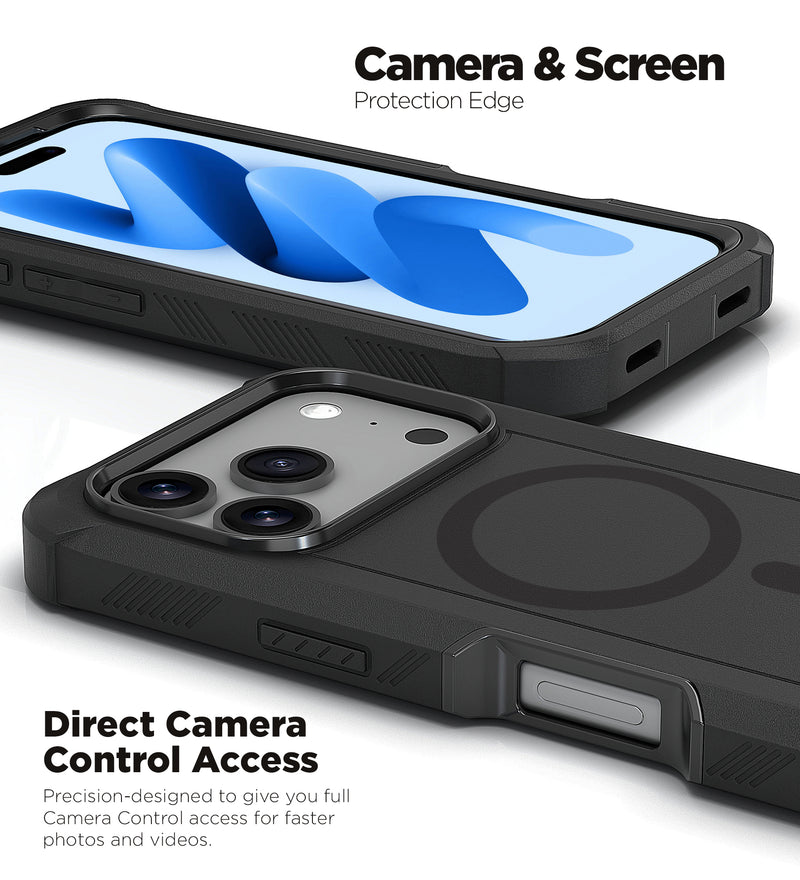 Compra el Case heavy-duty xBase Boulder MagSafe con clip de cinturón para iPhone 17 Pro en Guatemala.