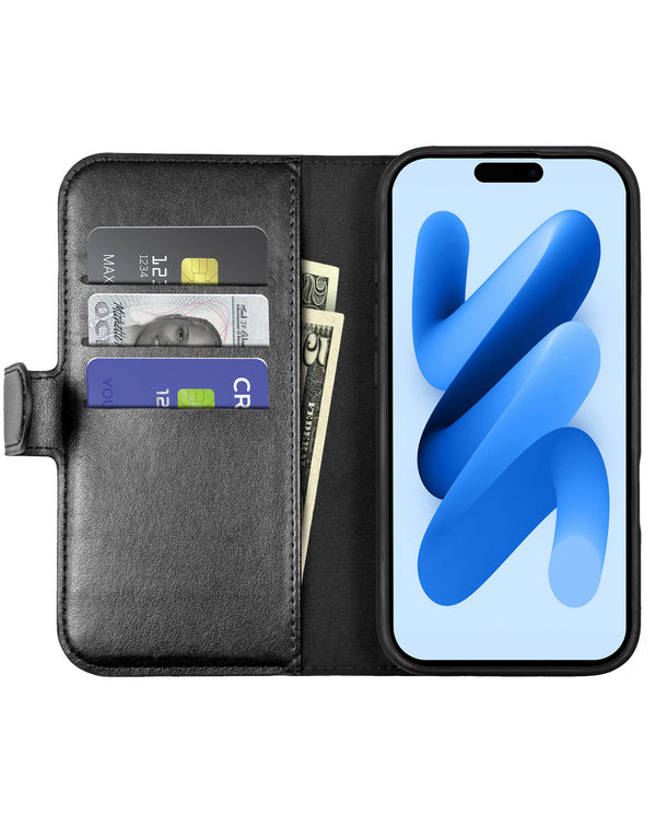 Encuentra la mejor funda billetera MagSafe xBase by PowerPeak para tu iPhone 17 Pro Max en Guatemala, disponible en negro.