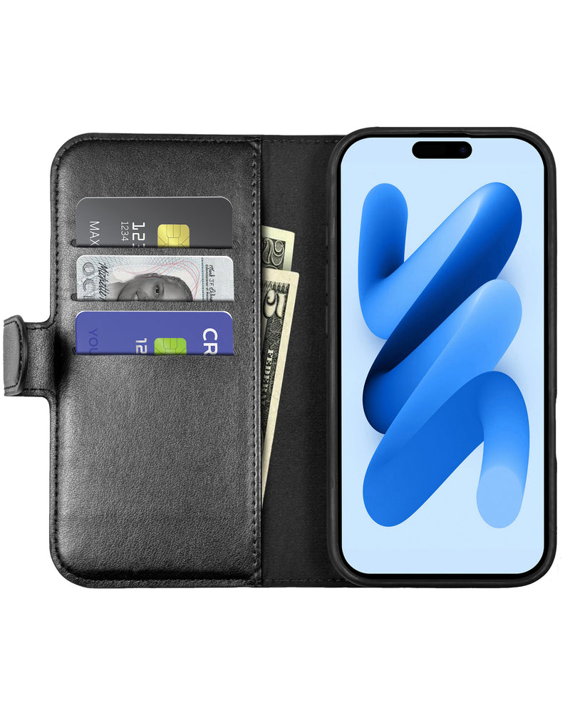 Encuentra la mejor funda billetera MagSafe xBase by PowerPeak para tu iPhone 17 Pro Max en Guatemala, disponible en negro.