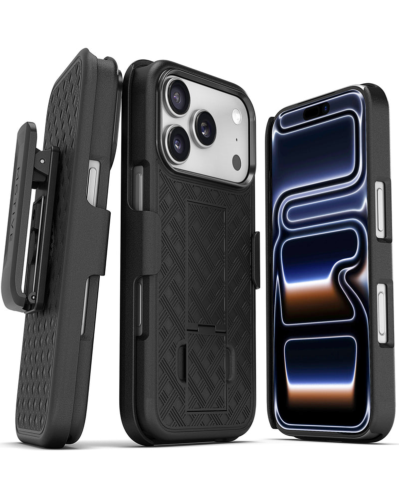 xBase by PowerPeak Duraclip Series Combo Case MagSafe Belt Clip Holster BLACK iPhone 17 Pro
