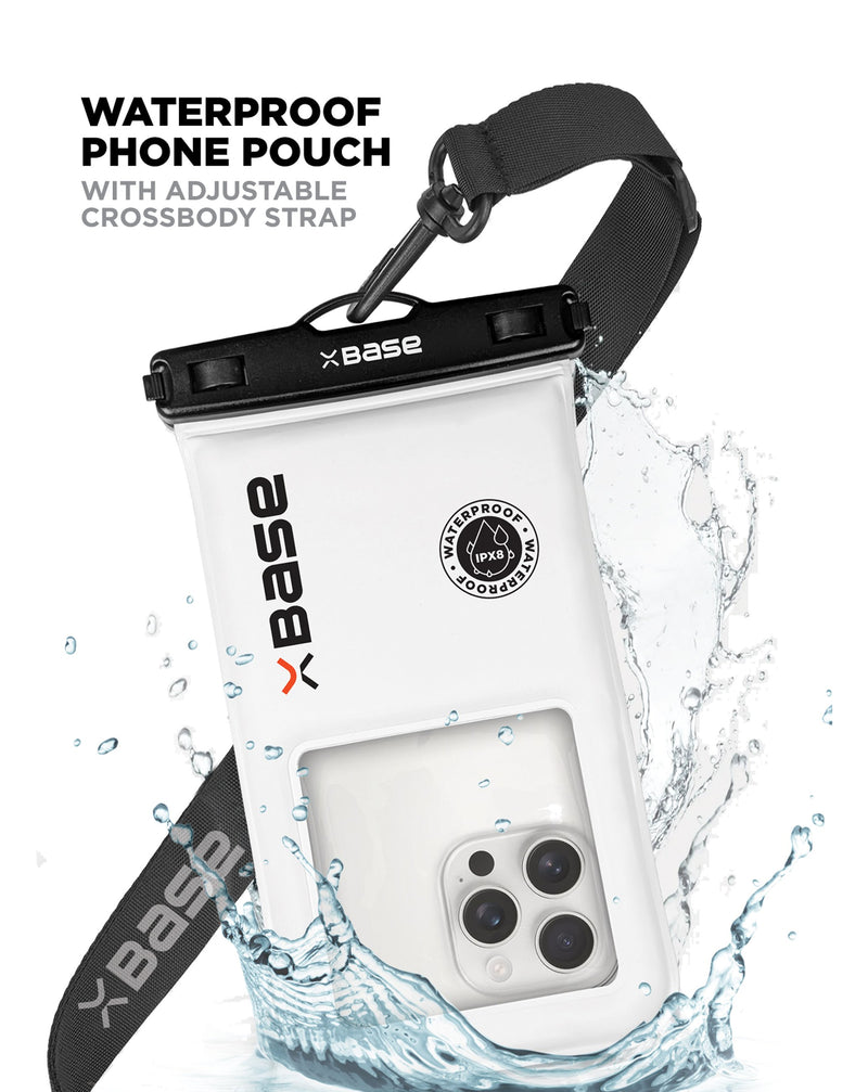 Protege tu dispositivo con la funda impermeable universal xBase con correa cruzada en Guatemala.